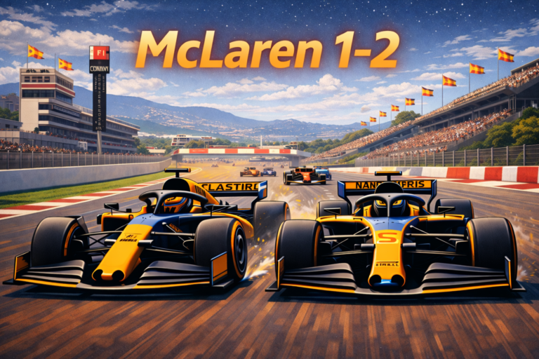 McLaren cars racing in first place