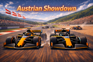 Formula 1 cars racing in Austria