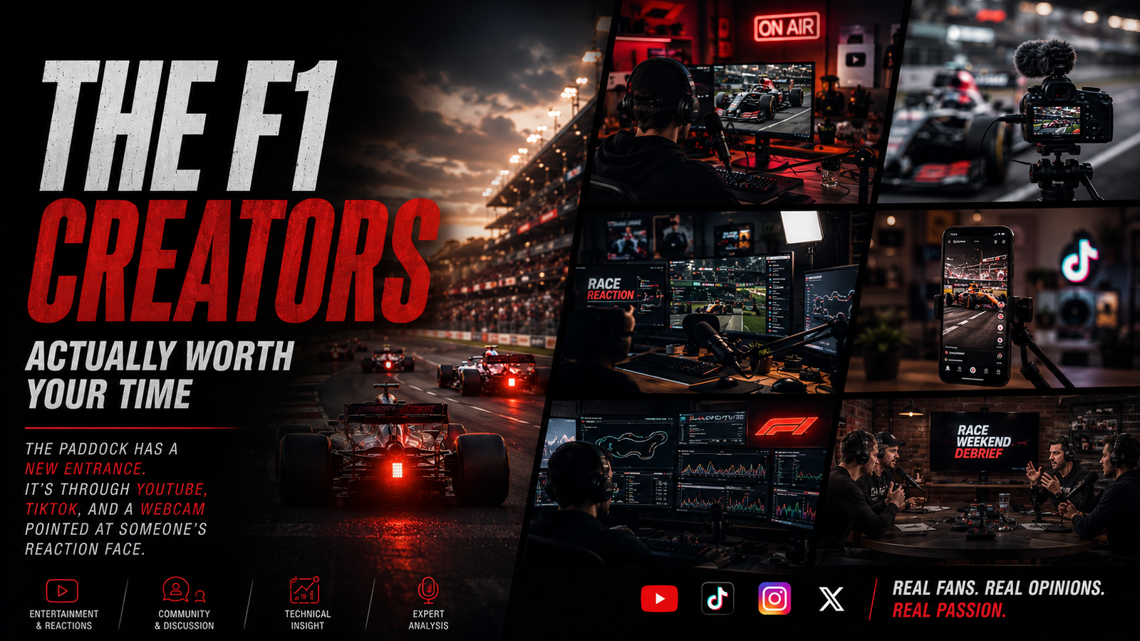F1 creators engaging fans through social media platforms