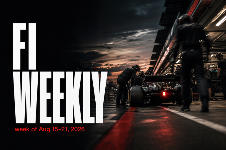 F1 Weekly Aug 15-21, 2026: RukiF1 news roundup