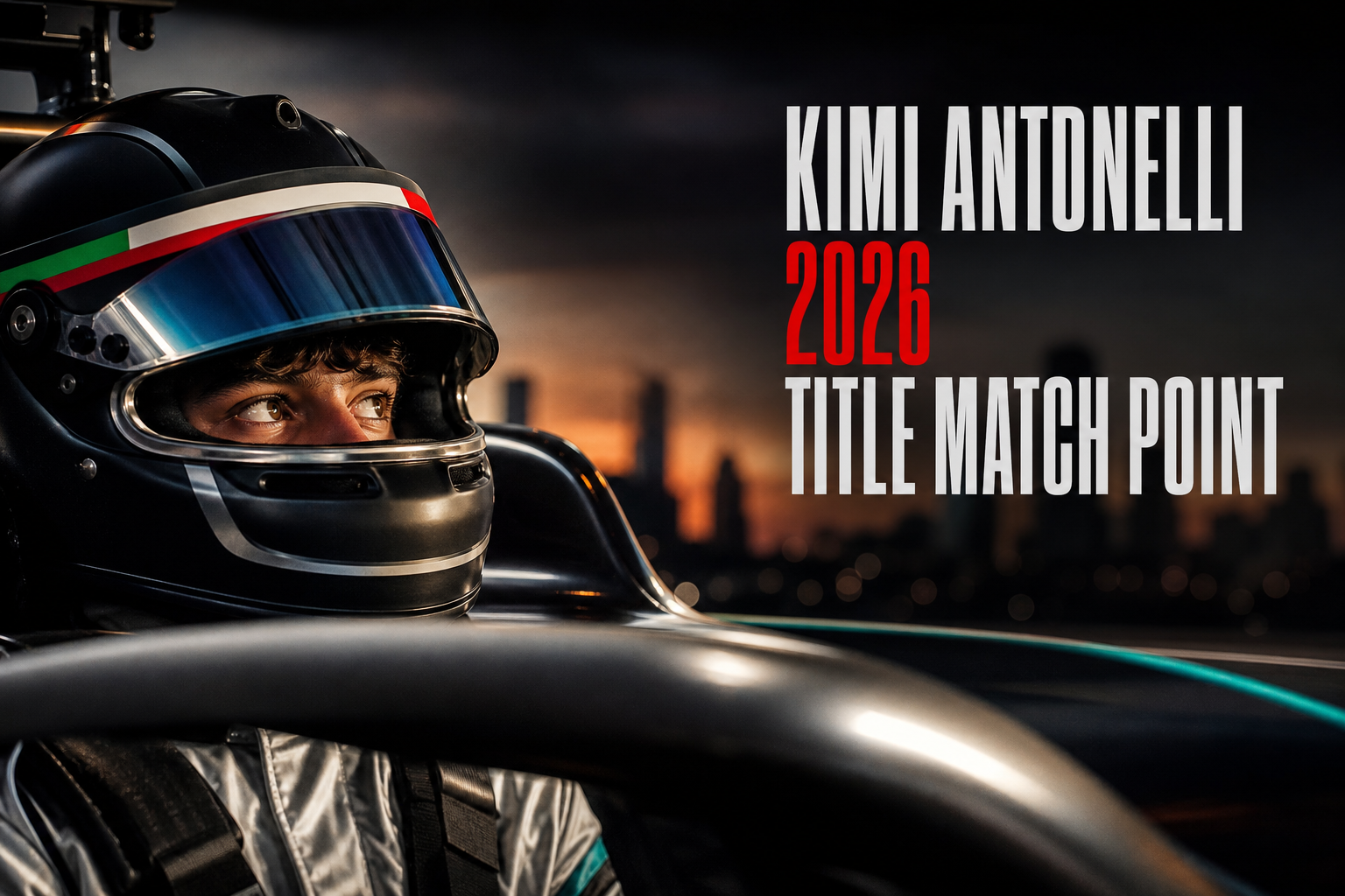 Kimi Antonelli 2026 TITLE MATCH POINT — editorial portrait